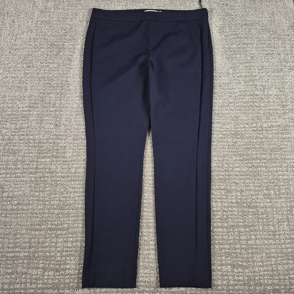 Tory Burch Maude Legging Dress Pants Women 14 Navy Blue Cotton Stretch NWOT